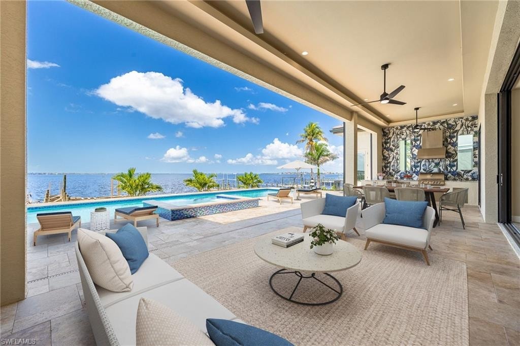 Aerial view of Cape Coral canal homes